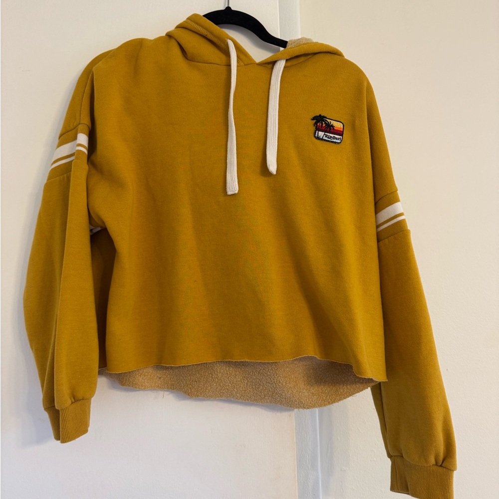 Rip Curl cropped yellow hooded sweatshirt